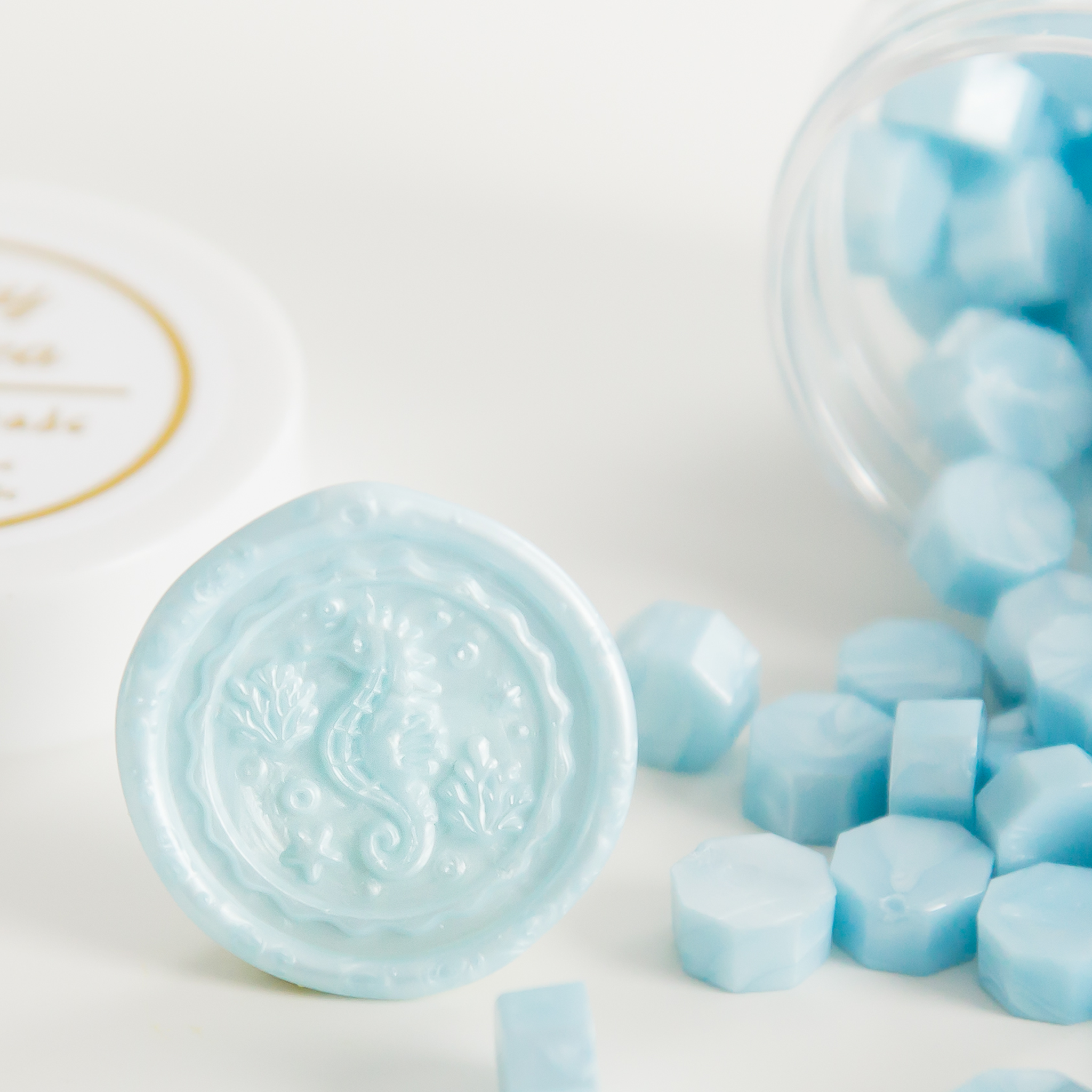 Ice Blue • Wax Seal Beads