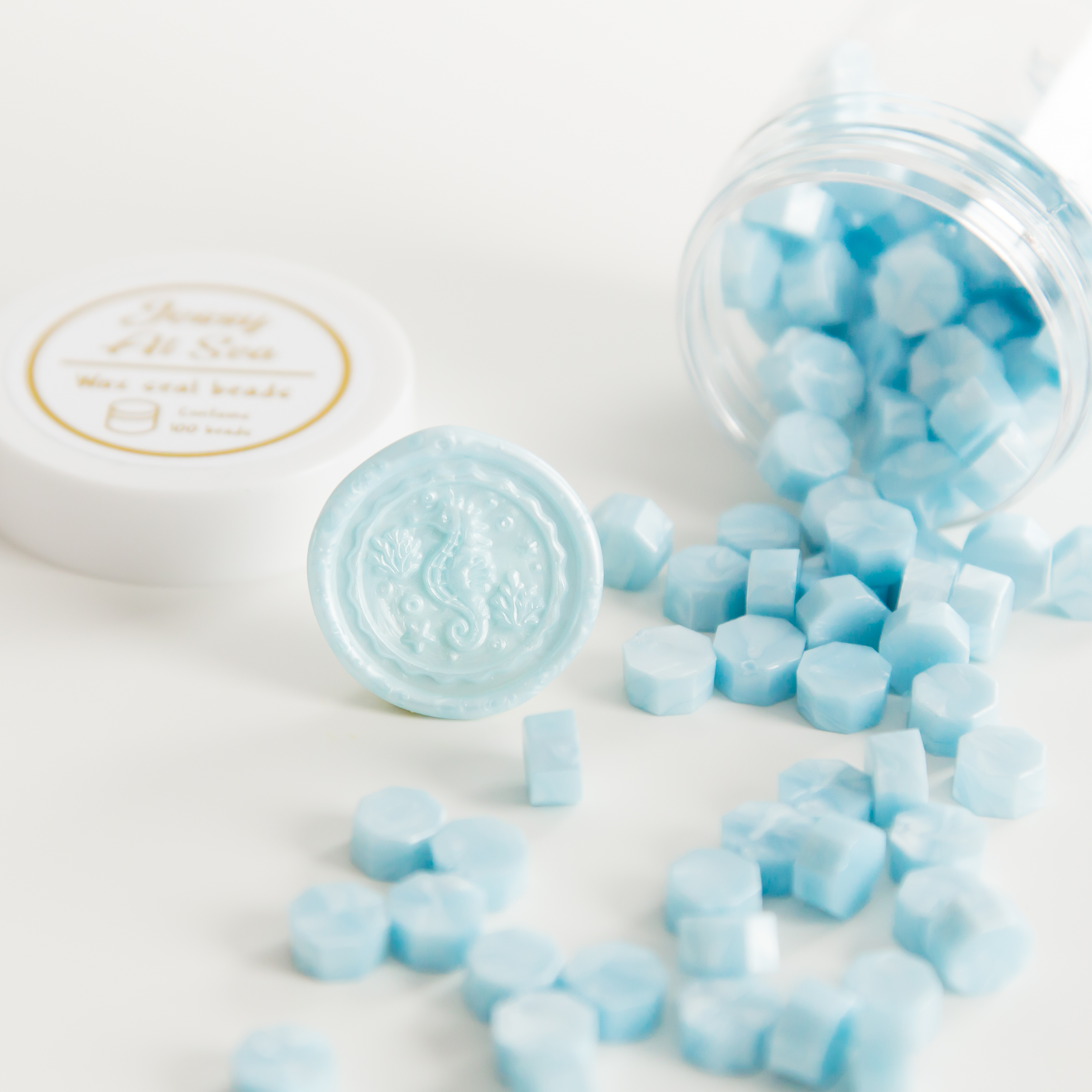 Ice Blue • Wax Seal Beads